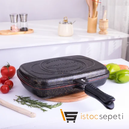 36 Cm Gold Stone İkiz Grill Tava