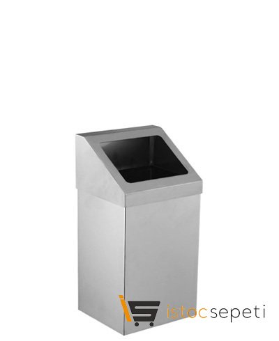 Krom Açık Çatı Kapaklı Çöp Kovası 16 Lt 430 Kalite 3834-316