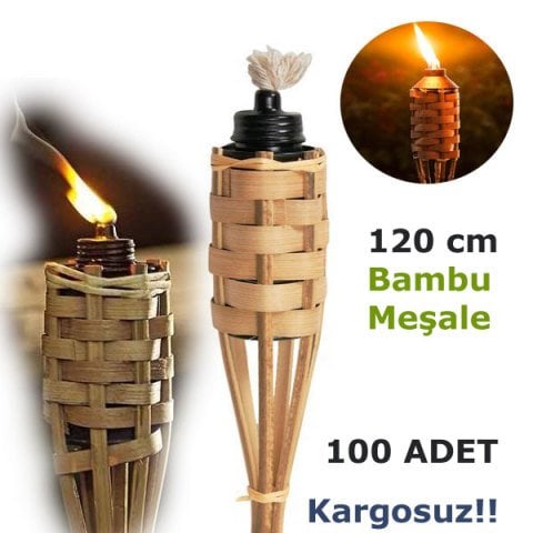 Toptan Bambu Meşale İstoç 100 Adet Toplu Satış 90 cm