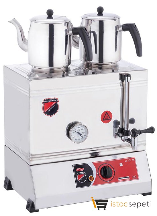 SilverInox 60 Model Ekonomik Çay Ocağı 3 Demlikli 33 L Elektrikli
