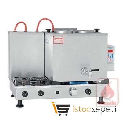 Meşale Inox Çay Kazanı, Dijital, Full Elektrikli, 2 Demlikli
